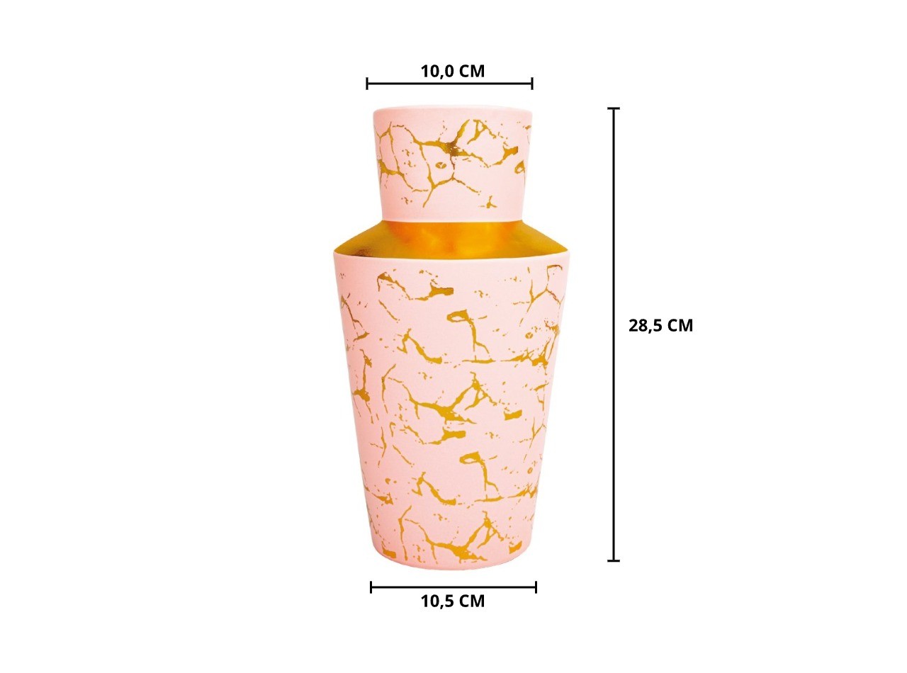 PVM10 Pink Vas Bunga Emily Dengan Motif Marmer